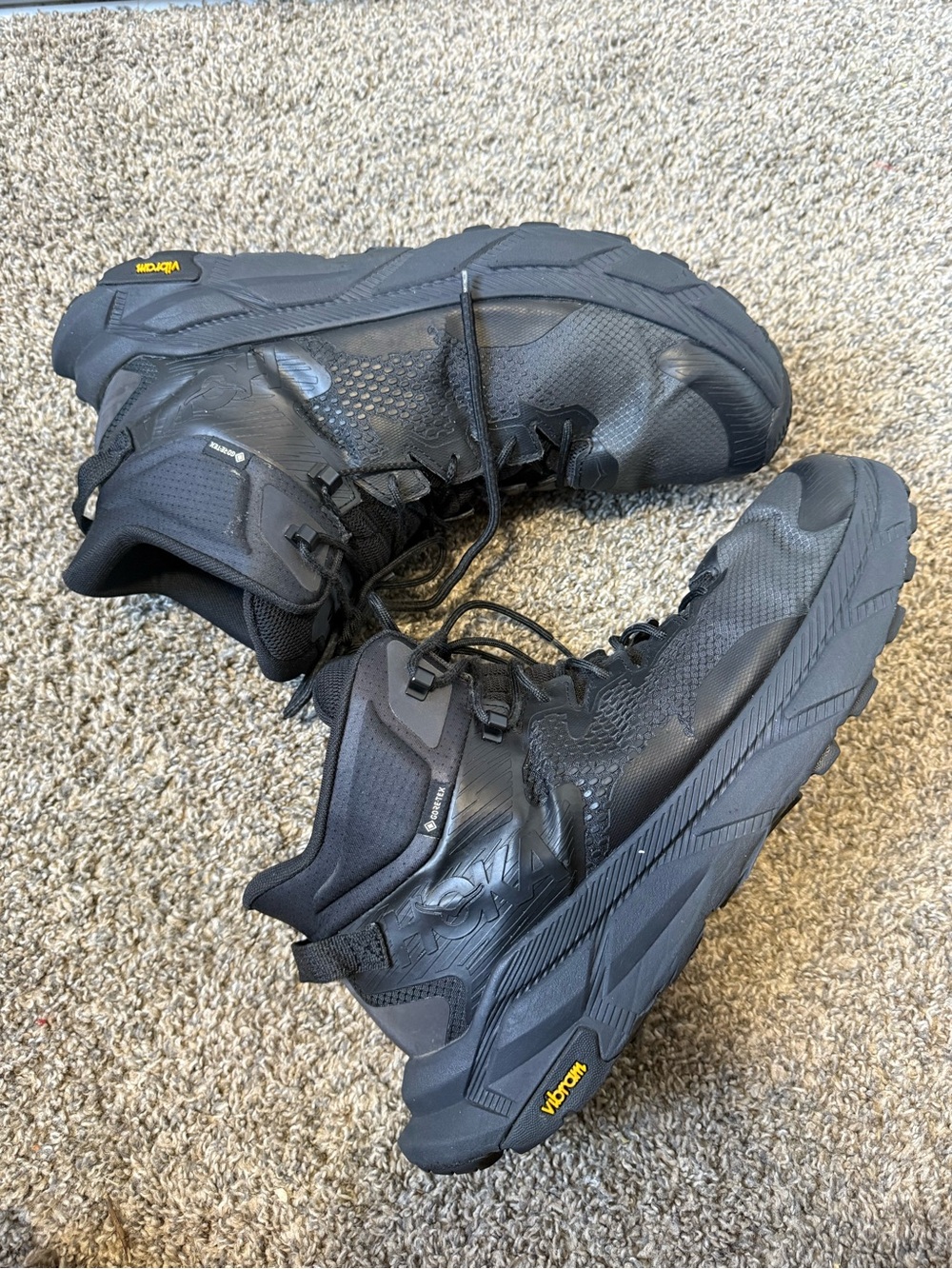 Hoka trail code size 14D Men's Trail Boots in Black and Dark Gray - Picture 3 of 7